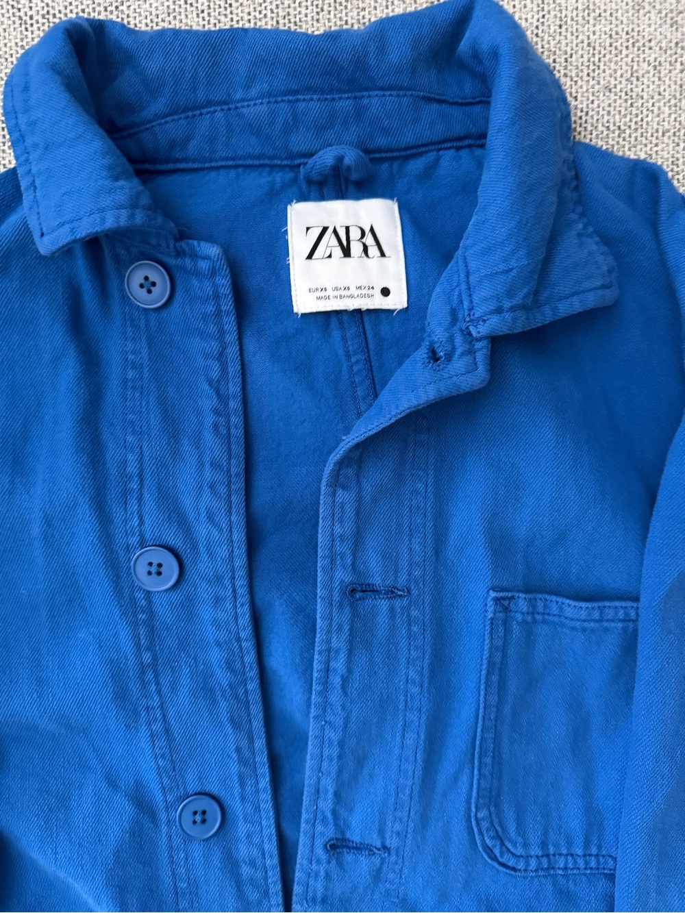 Zara blue painters workwear chore jacket barn coat - Picture 2 of 5